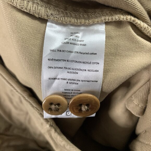 RE/DONE 90s High-Rise Trousers Womens 32 Button Fly Twill Chino Washed Khaki - Picture 10 of 13